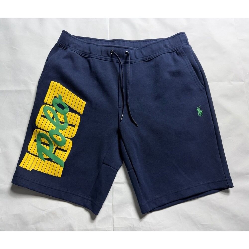 Polo Ralph Lauren Fleece Spellout Shorts Size S Navy Blue Men’s Performance